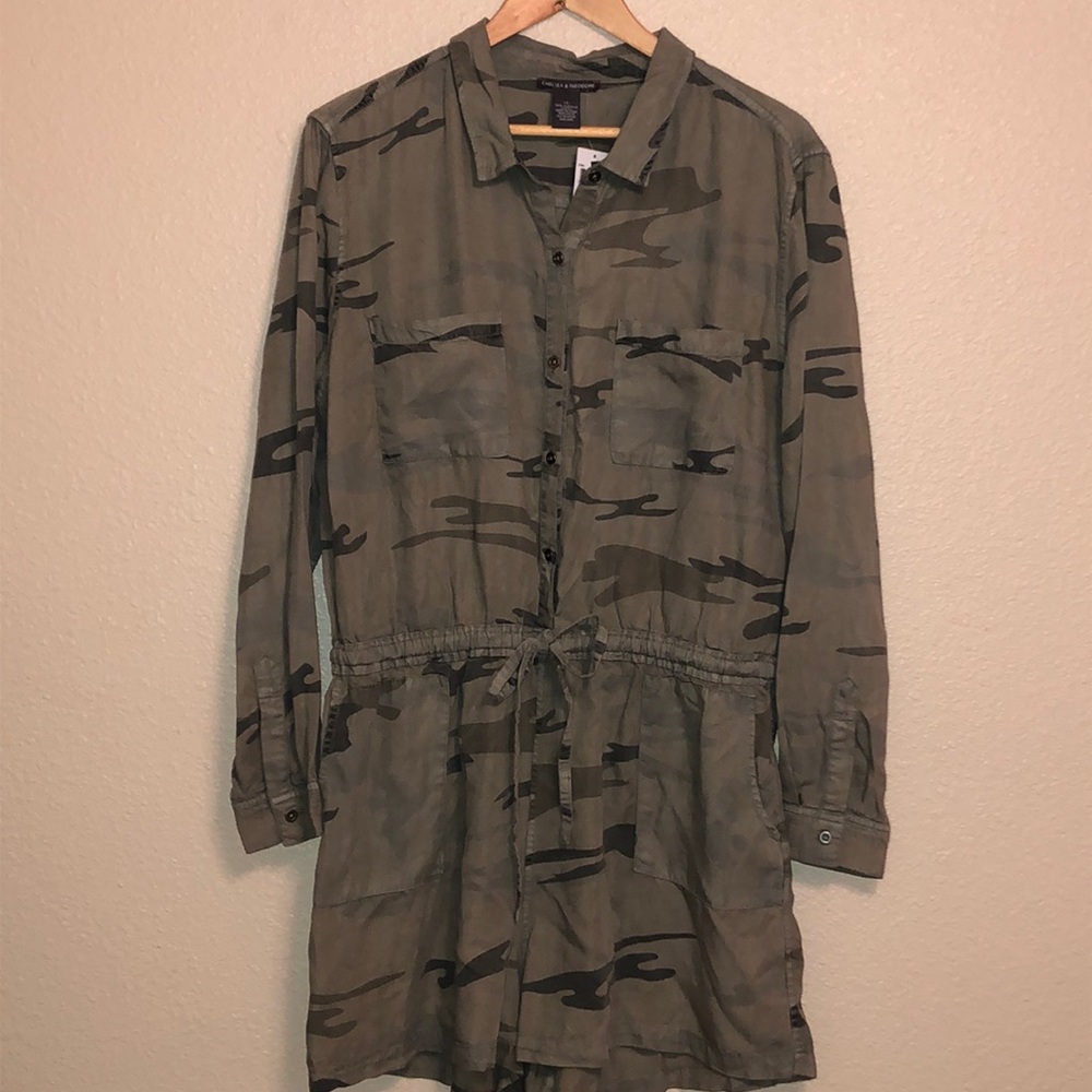 NWT Chelsea & Theodore Camo Romper